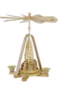 Natural wood finish Nativity creche