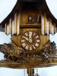 Logging Horse Team Cuckoo Clock